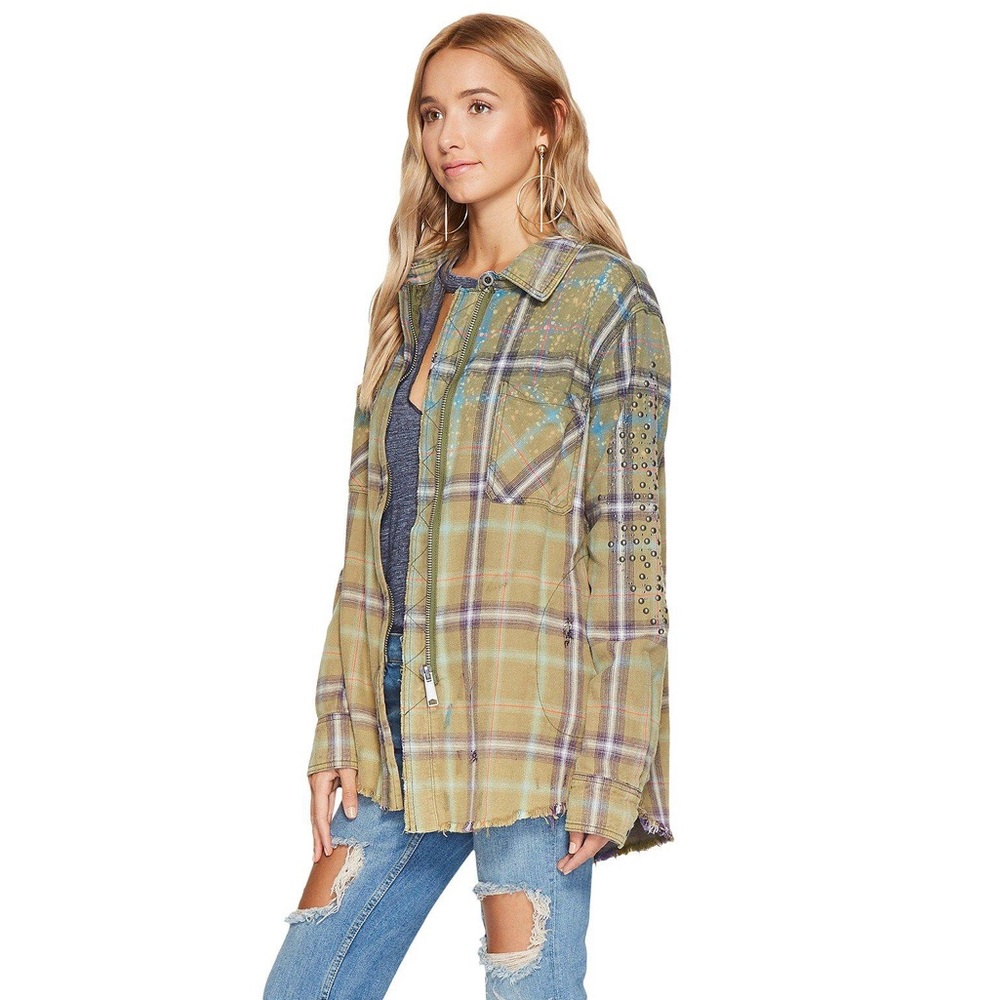 Free People Flannel Shirt Jacket